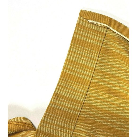 Vintage or Antique Set 4 Twill Heavy Curtains Drapes Pinch Pleat Gold Stripe HTF - Picture 8 of 12